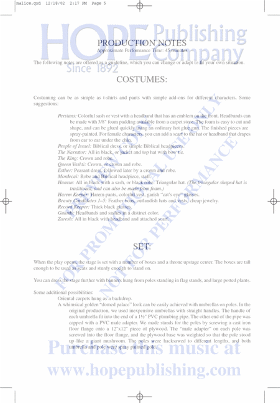Malice in the Palace Unison Choir scores gallery preview page 5