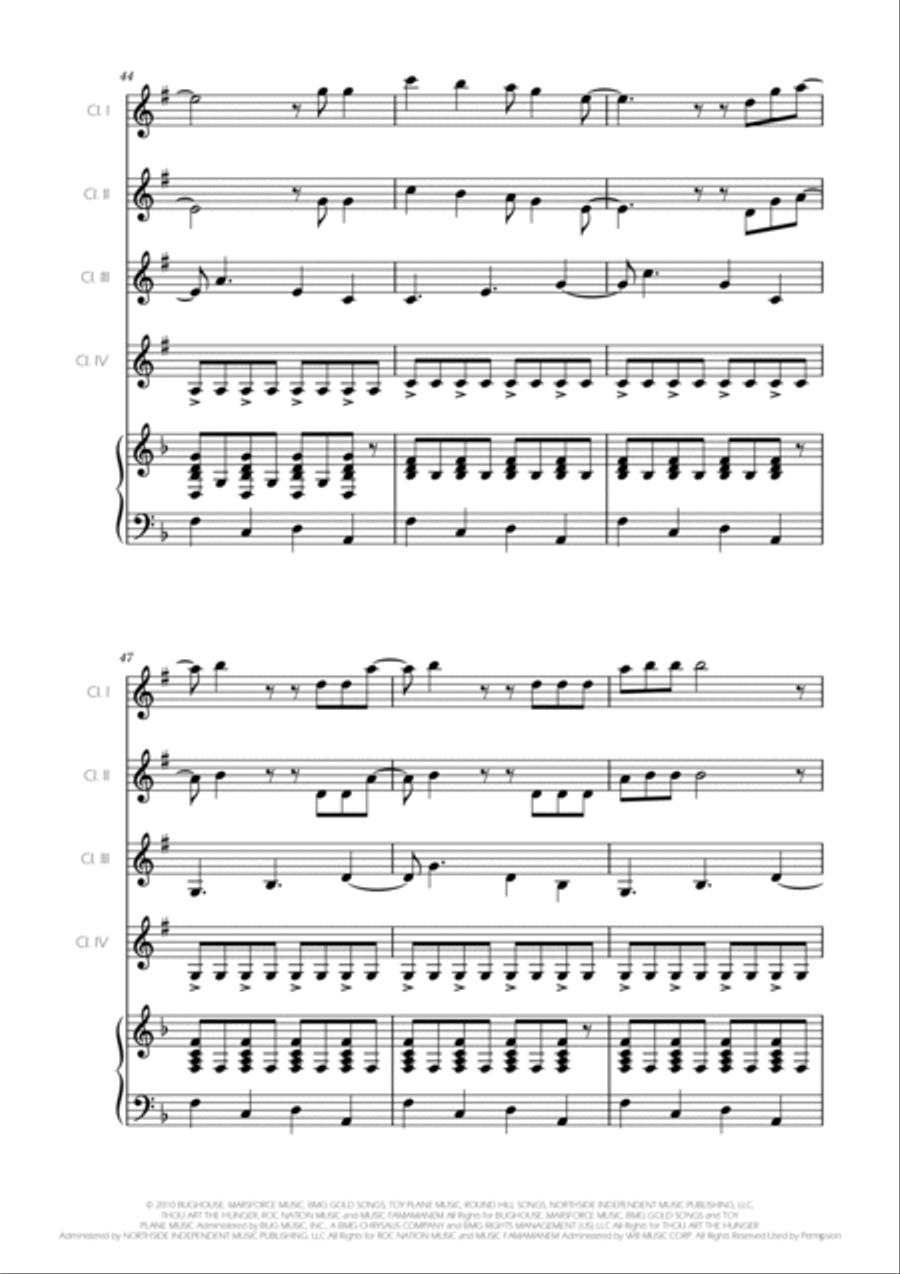 Marry You Clarinet Quartet scores gallery preview page 5