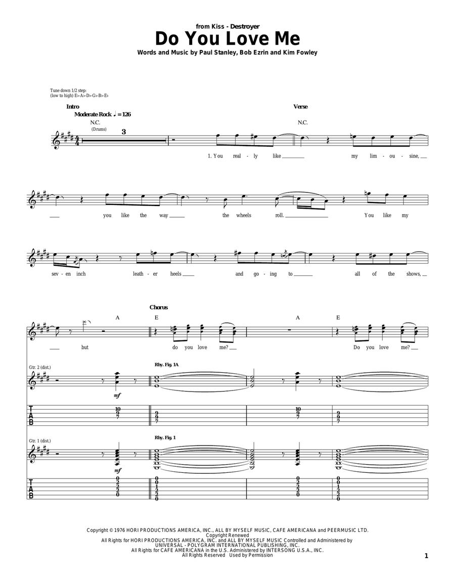 Do You Love Me Do You Love Me Acoustic Guitar scores gallery preview page 1