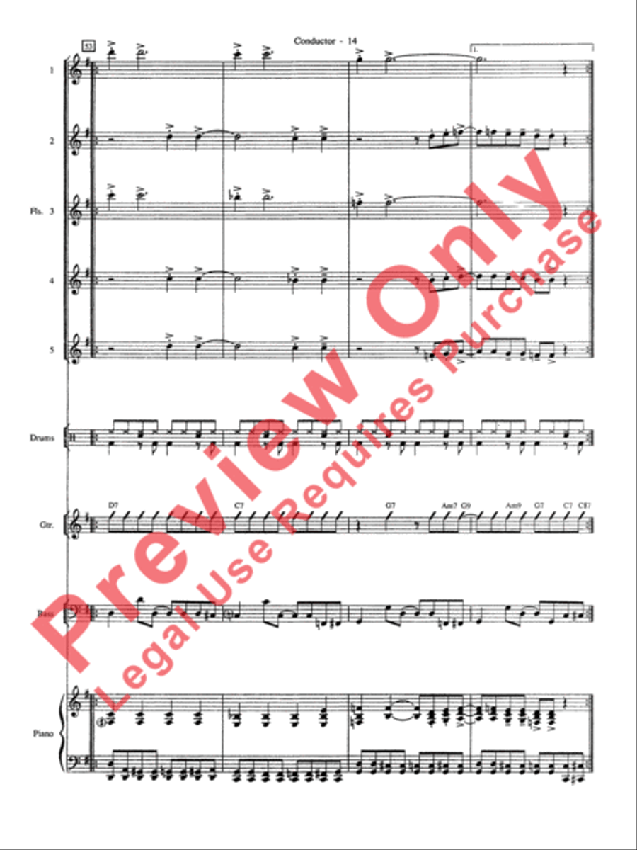 Batman Theme (from the Original TV Series) Flute Choir scores gallery preview page 15