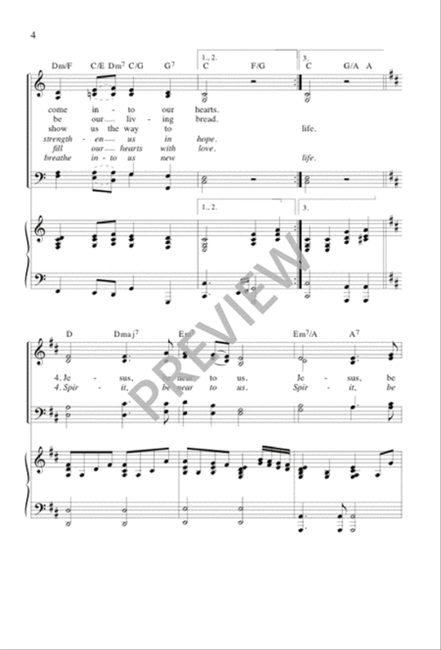 Jesus, Be Near to Us 4-Part scores gallery preview page 4