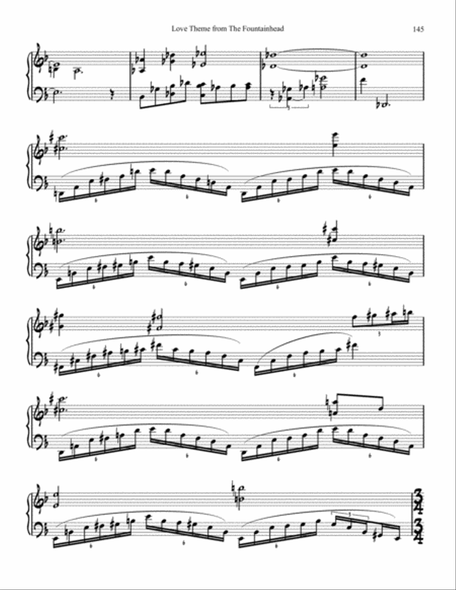 Fountainhead Love Theme Piano Solo scores gallery preview page 2