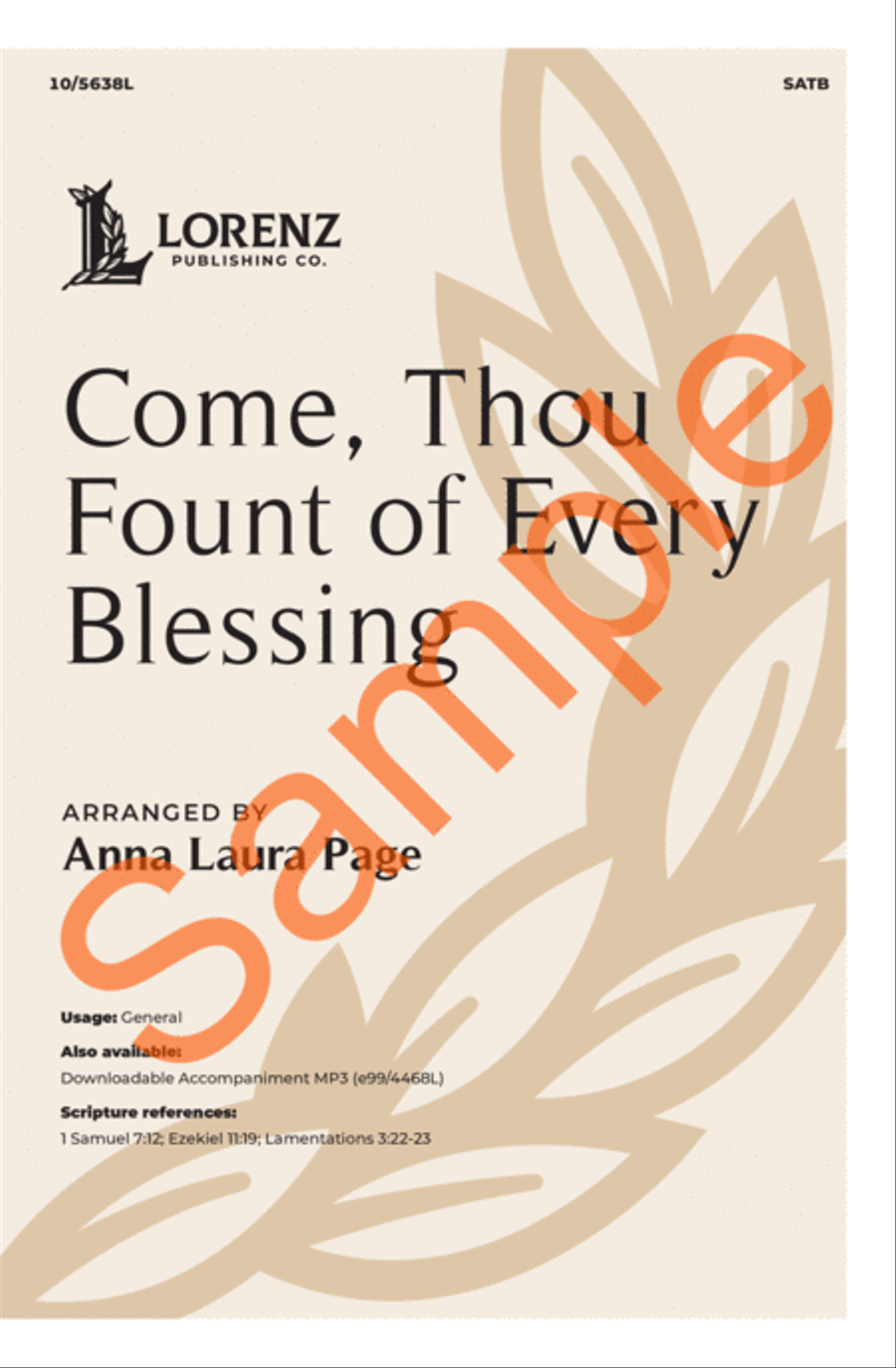 Come, Thou Fount of Every Blessing 4-Part scores gallery preview page 2