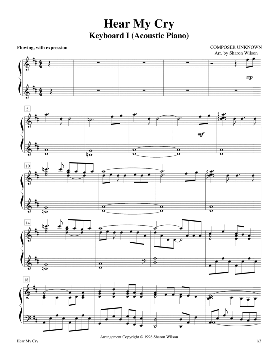 Hear My Cry (Keyboard Duet - 2 Pianos, 4 Hands) 2 Pianos, 4-Hands scores gallery preview page 1