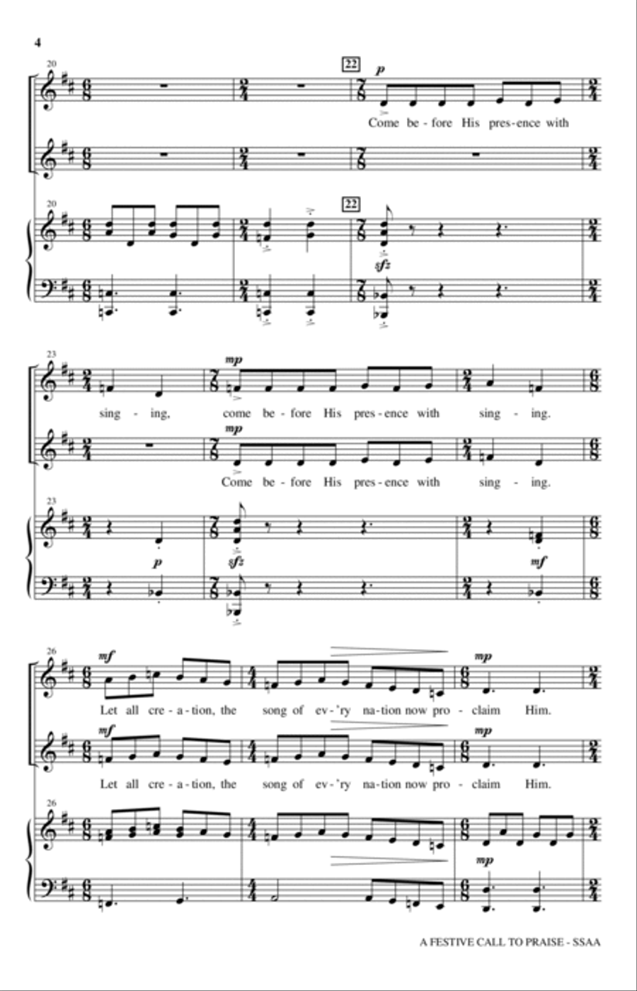 A Festive Call To Praise A Festive Call To Praise SSA scores gallery preview page 3