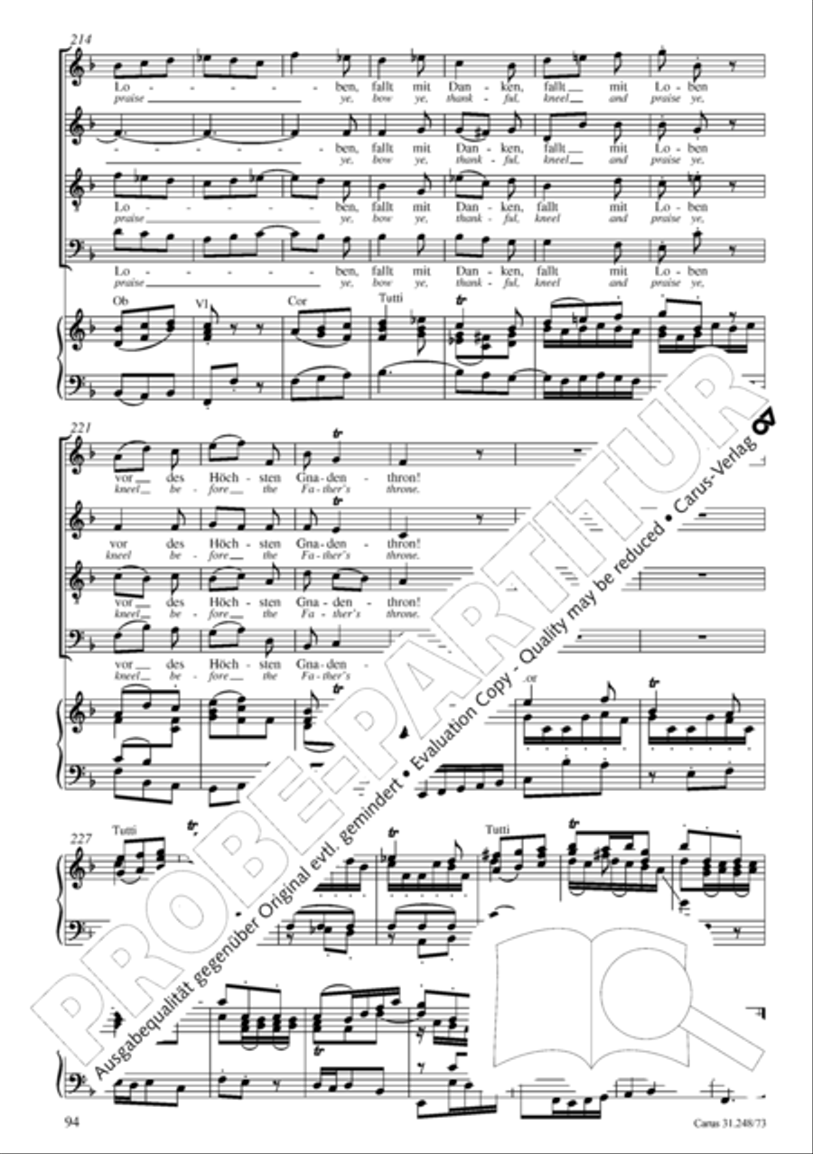 Christmas Oratorio (Weihnachtsoratorium, Teile IV-VI) 4-Part scores gallery preview page 15