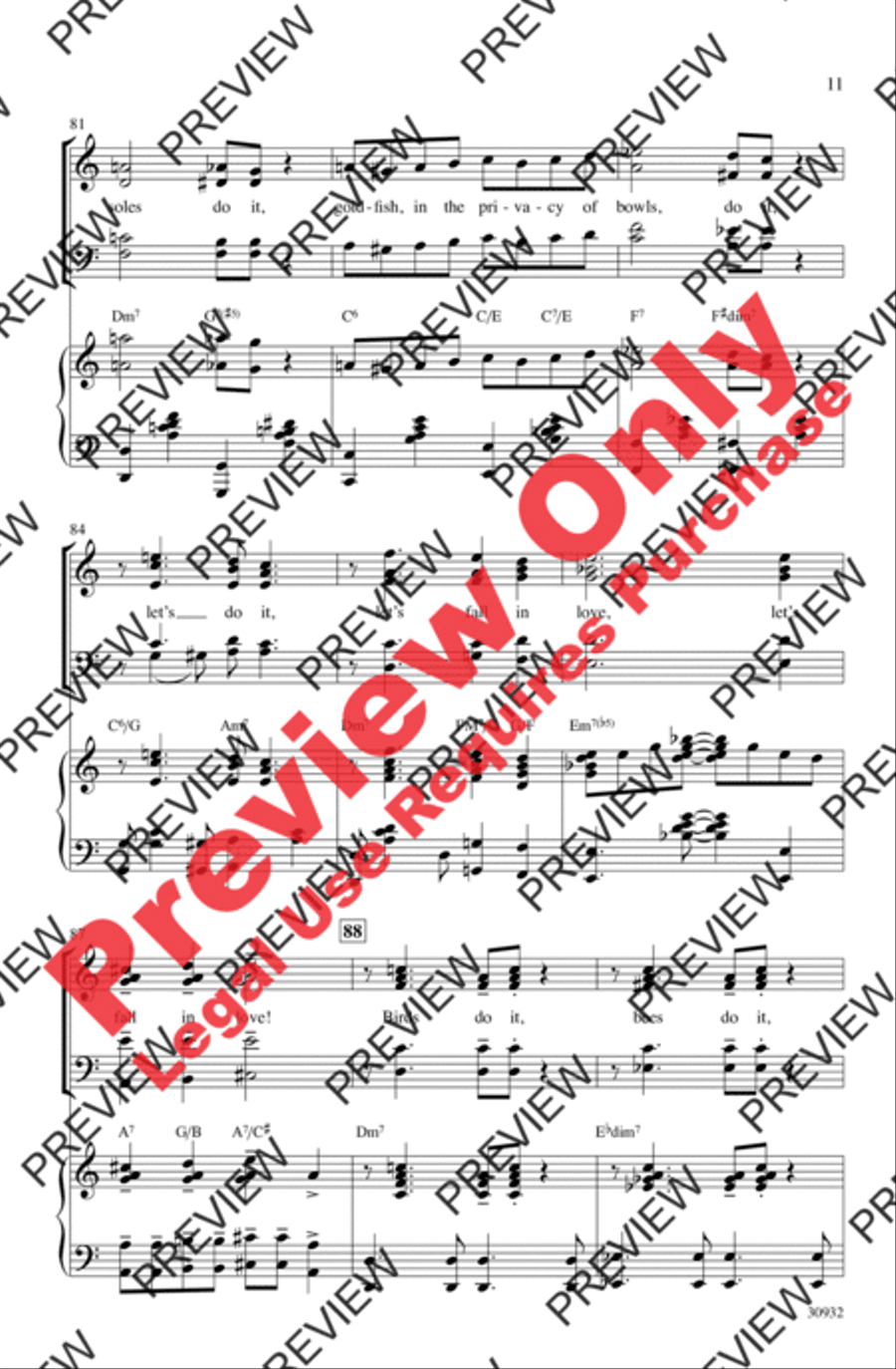 Let's Do It (Let's Fall in Love) 4-Part scores gallery preview page 11