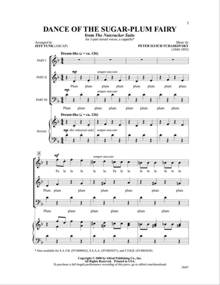 Dance of the Sugar-Plum Fairy 3-Part scores gallery preview page 2