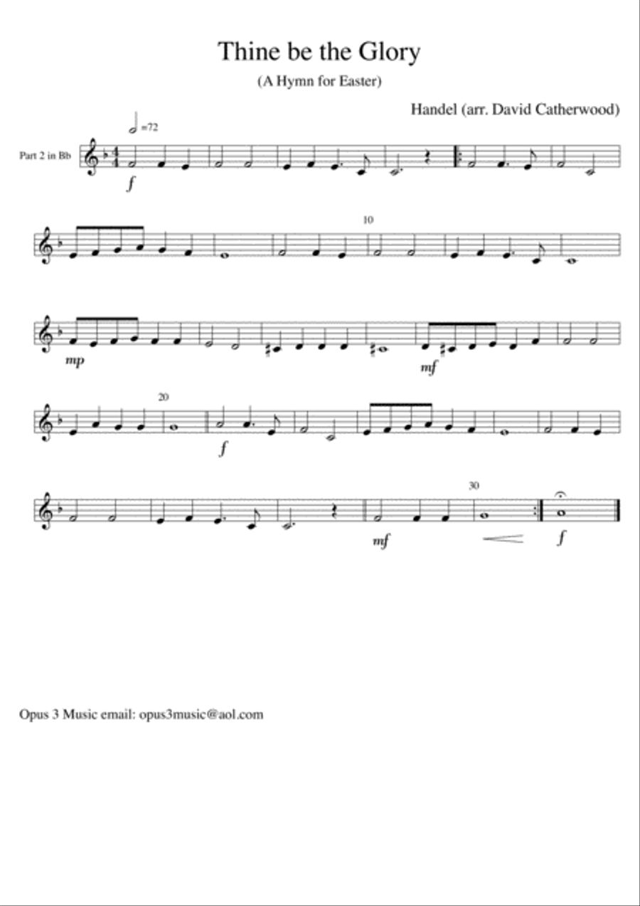 Thine be the Glory - A Hymn for Easter by Handel Arranged for Flexible Ensemble by David Catherwood Concert Band scores gallery preview page 6