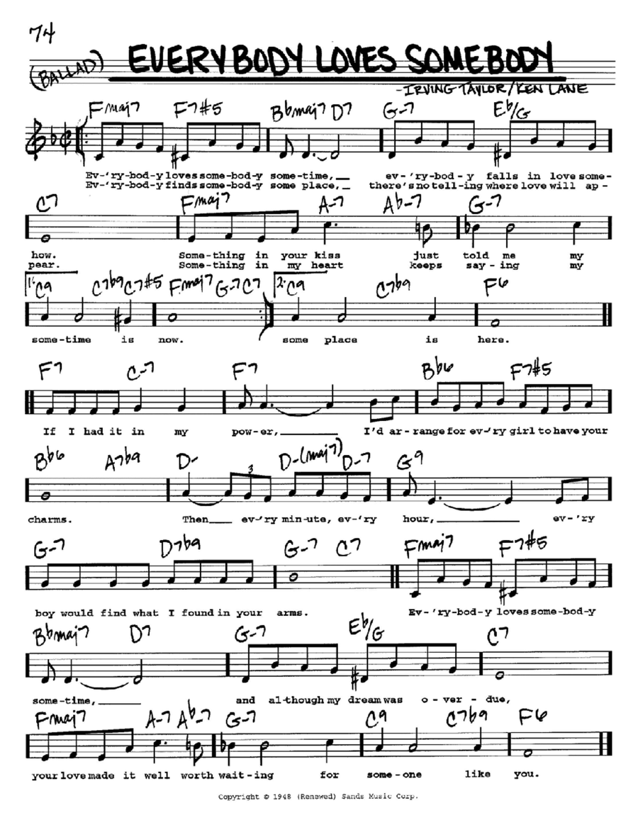 Everybody Loves Somebody Voice scores gallery preview page 1