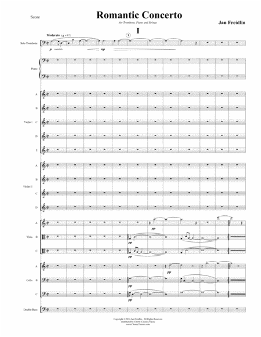 Romantic Concerto for Trombone and Orchestra Piano Accompaniment scores gallery preview page 5