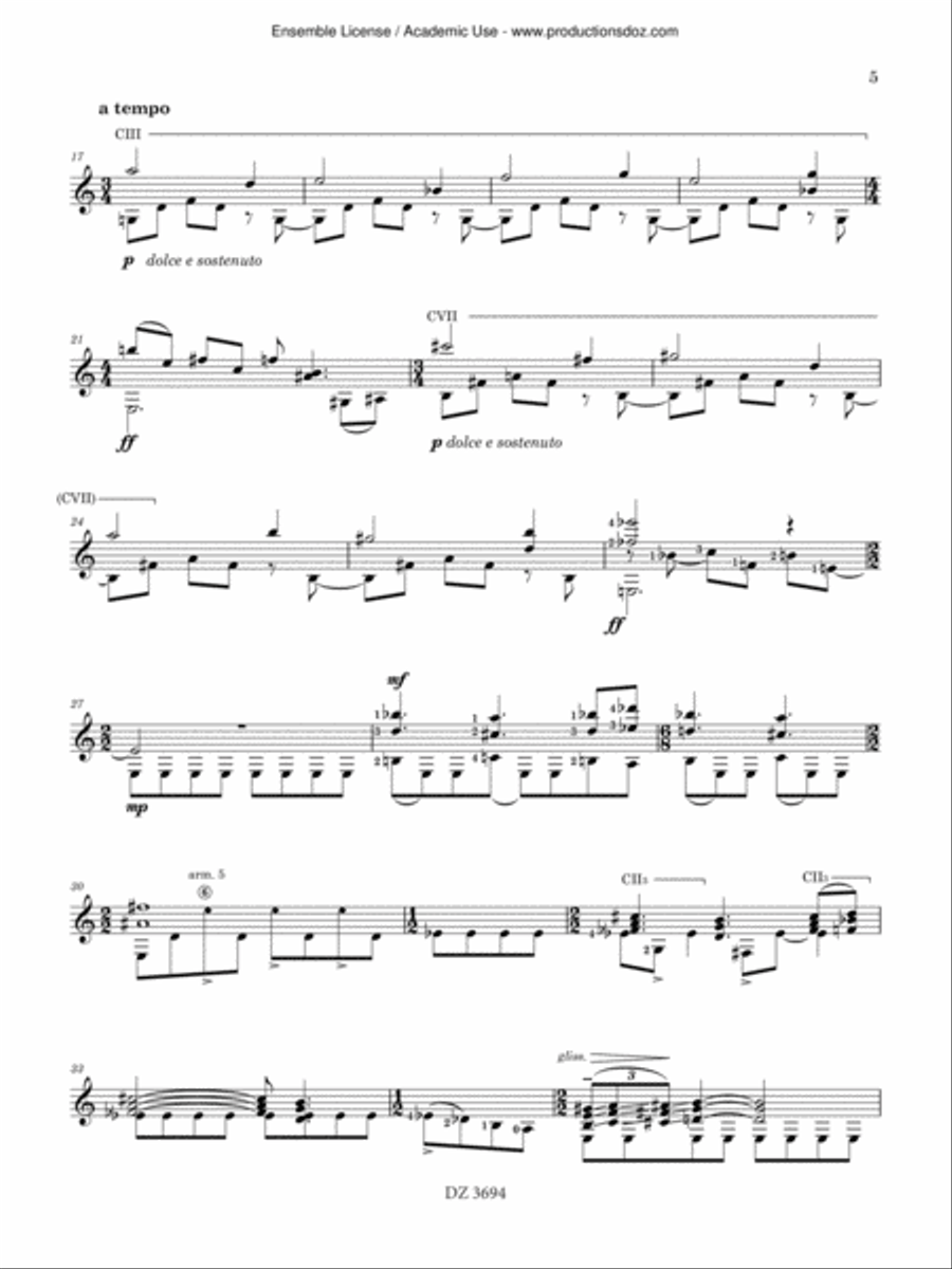 12 Études Classical Guitar scores gallery preview page 5