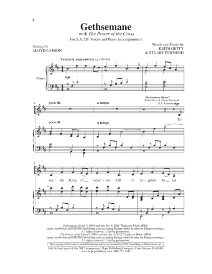 Gethsemane with The Power of the Cross 4-Part scores gallery preview page 2