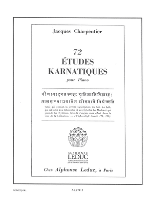 72 Etudes Karnatiques - 7e Cycle (piano Solo)