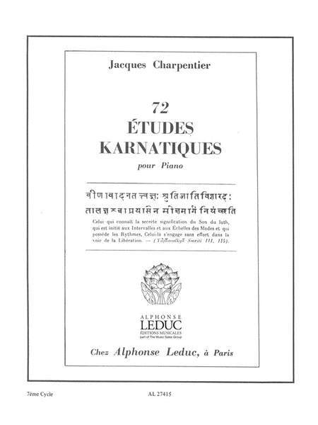 72 Etudes Karnatiques - 7e Cycle (piano Solo)