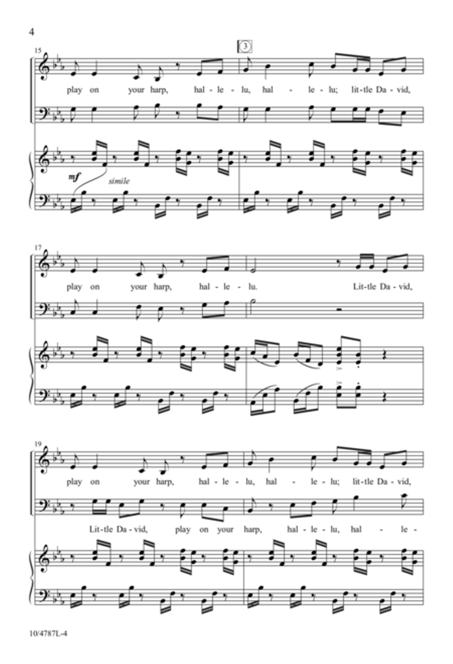 Little David, Play on Your Harp 4-Part scores gallery preview page 4