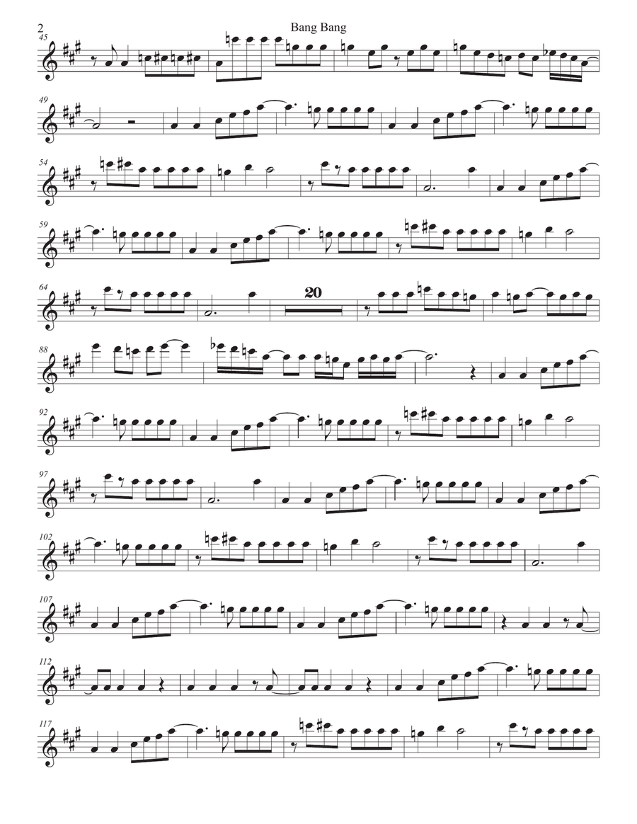 Bang Bang Bang Bang Alto Saxophone scores gallery preview page 2