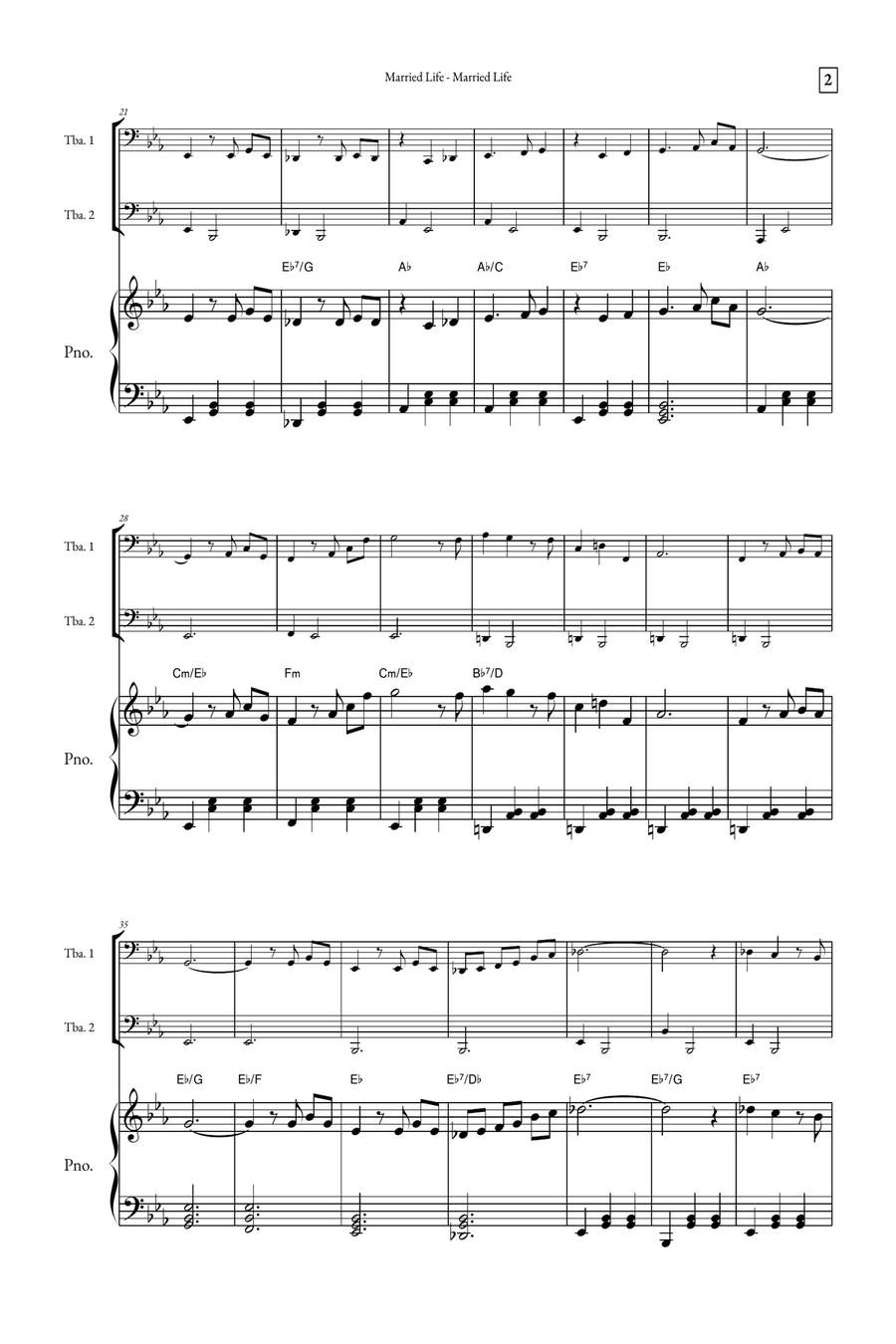 Married Life Brass Duet scores gallery preview page 2