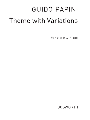 Book cover for Theme With Variations For Violin And Piano