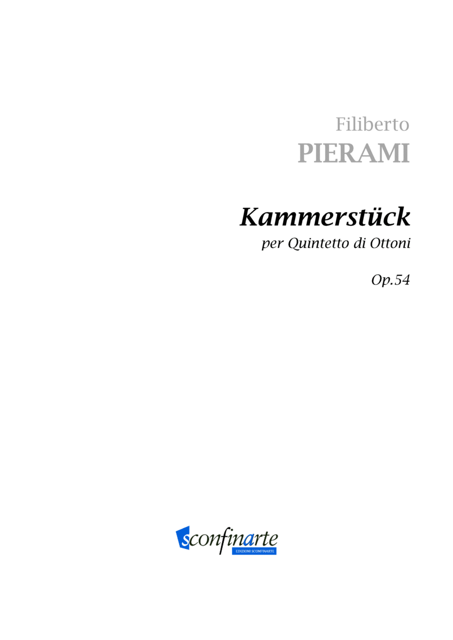 Filiberto PIERAMI: KAMMERSTÜCK PER QUINTETTO DI OTTONI (Op.54) (ES 538) - Score Only Brass Quintet scores gallery preview page 1