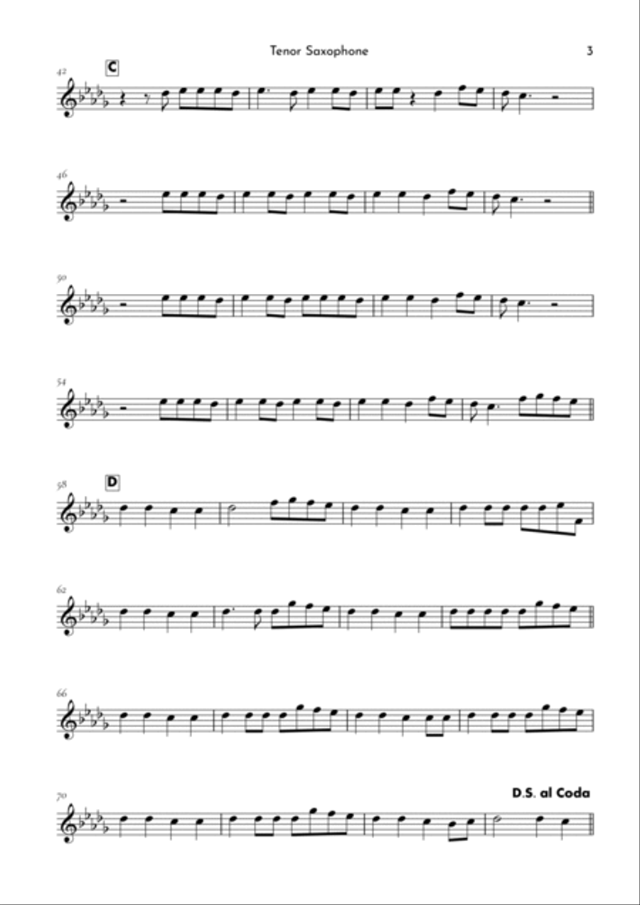 Calm Down Tenor Saxophone scores gallery preview page 3