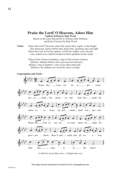 Praise the Lord, O Heavens Adore Him image number null