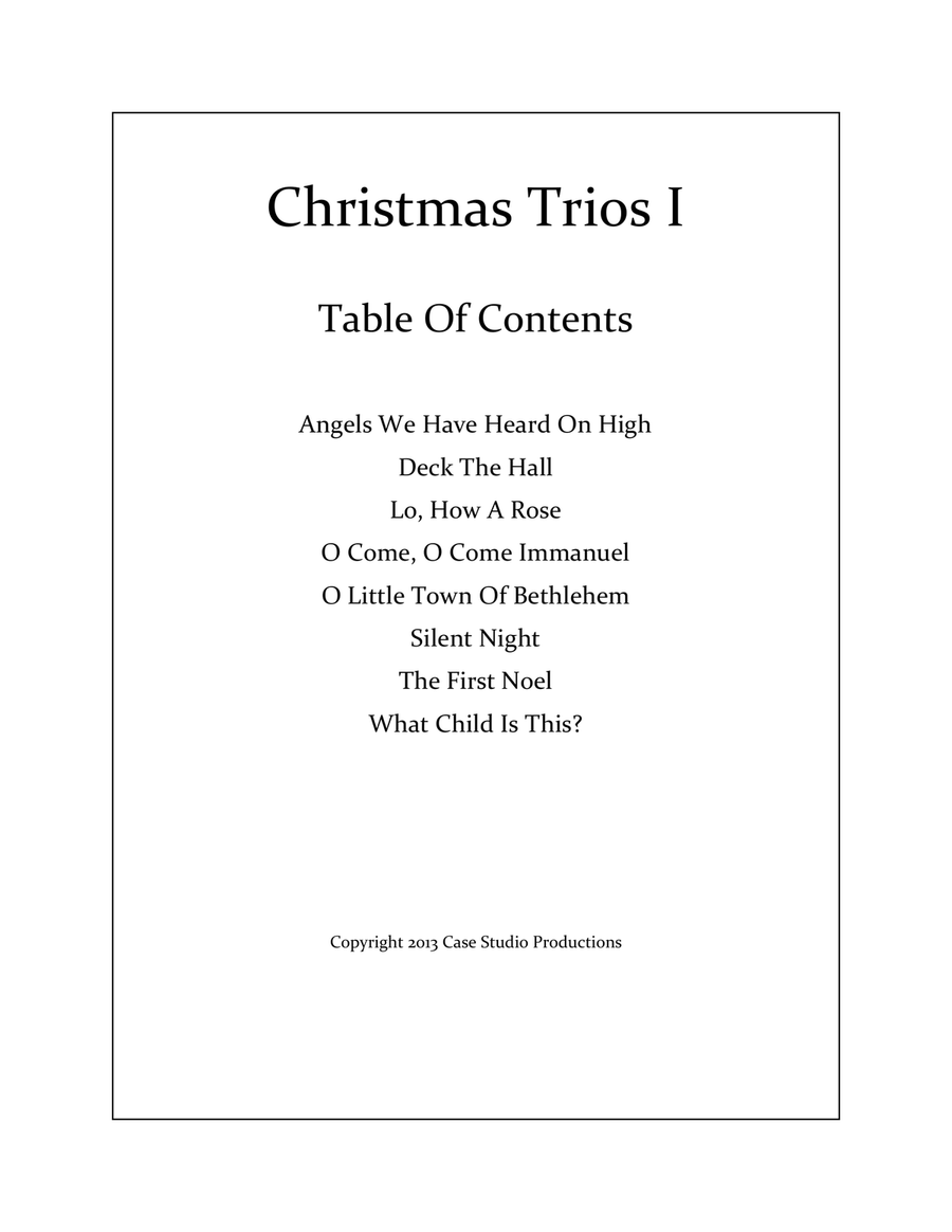 Christmas Trios I - violin, viola, cello