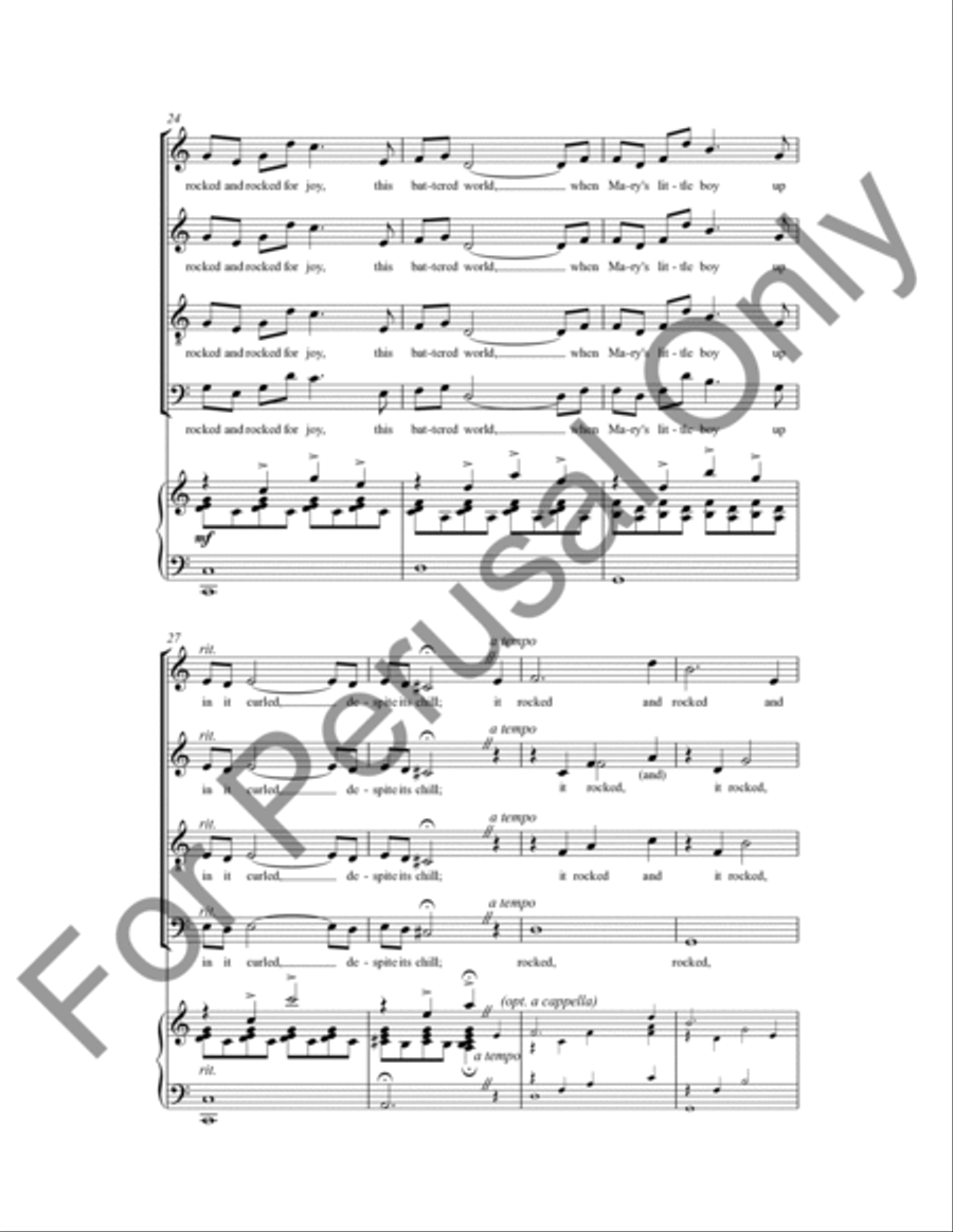 It Rocked For Joy (His Cradle) 4-Part scores gallery preview page 6