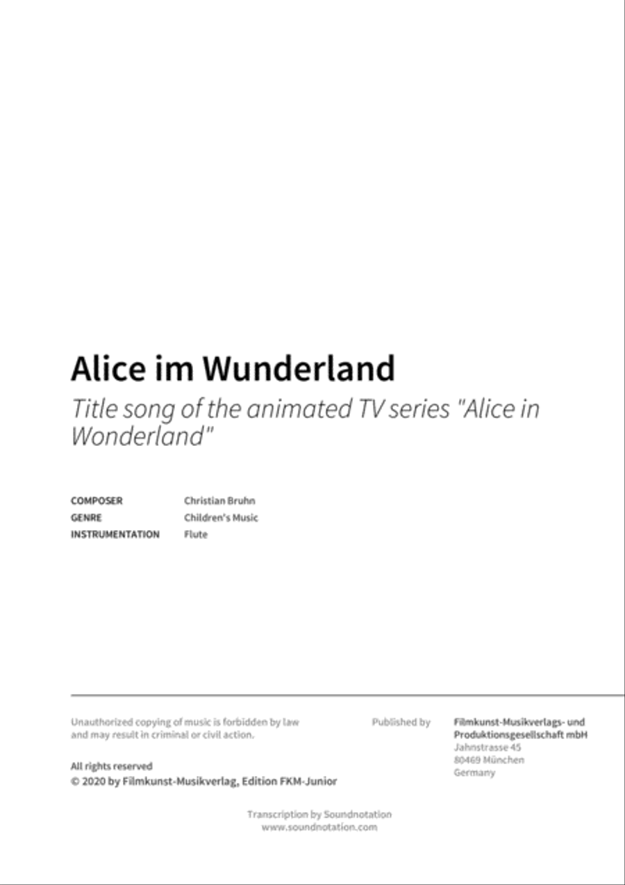 Alice im Wunderland Woodwind Duet scores gallery preview page 2