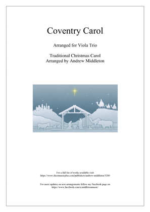 Book cover for Coventry Carol arranged for Viola Trio