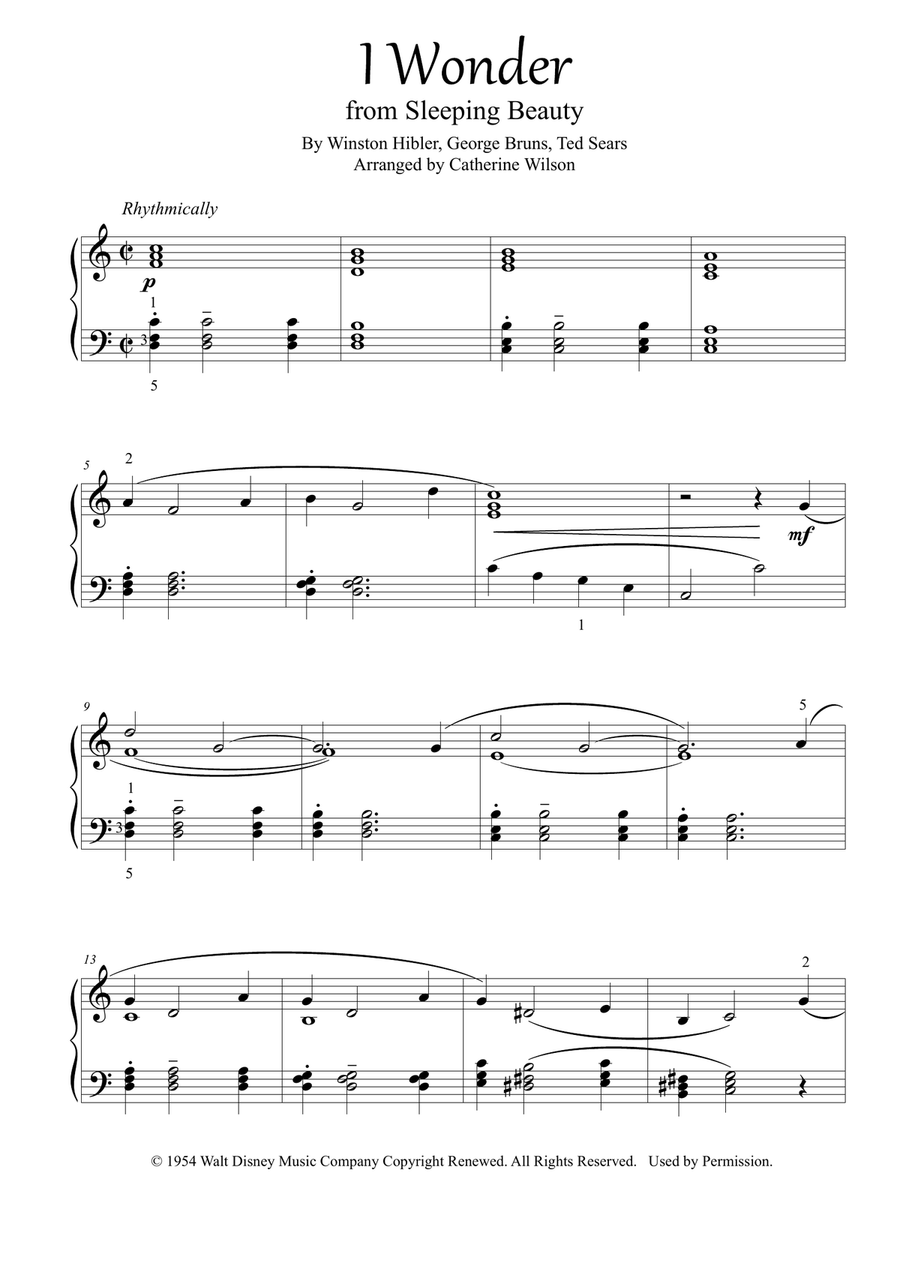 I Wonder Piano Solo scores gallery preview page 2