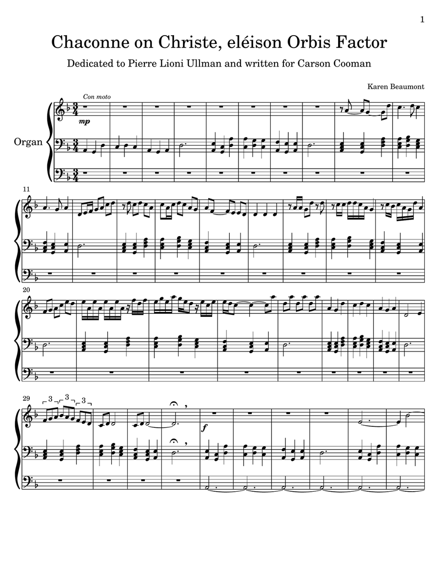 Chaconne on Christe, eleison Orbis Factor (easy pedal) Organ Solo scores gallery preview page 2