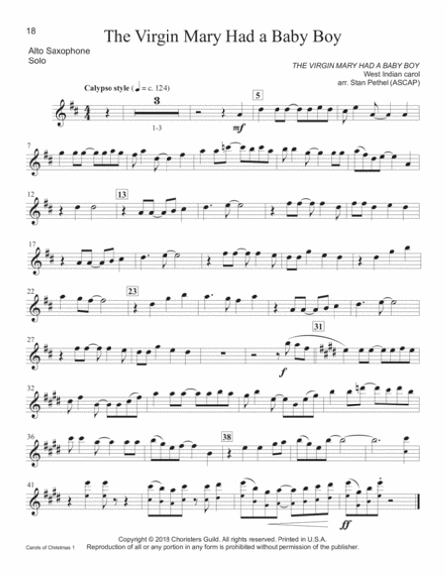 Carols of Christmas, Set 1 - Eb Alto Saxophone Alto Saxophone scores gallery preview page 8