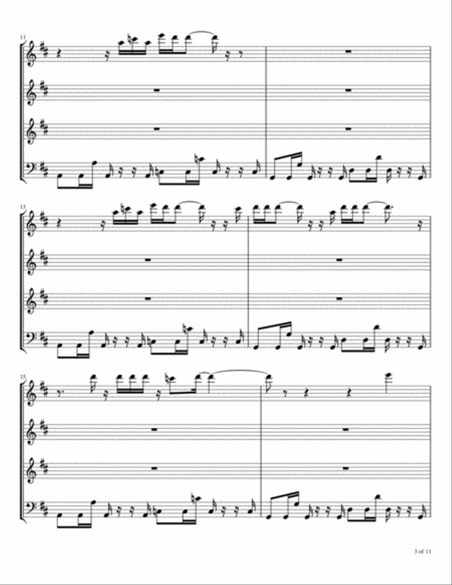 Fly Away Woodwind Quartet scores gallery preview page 4