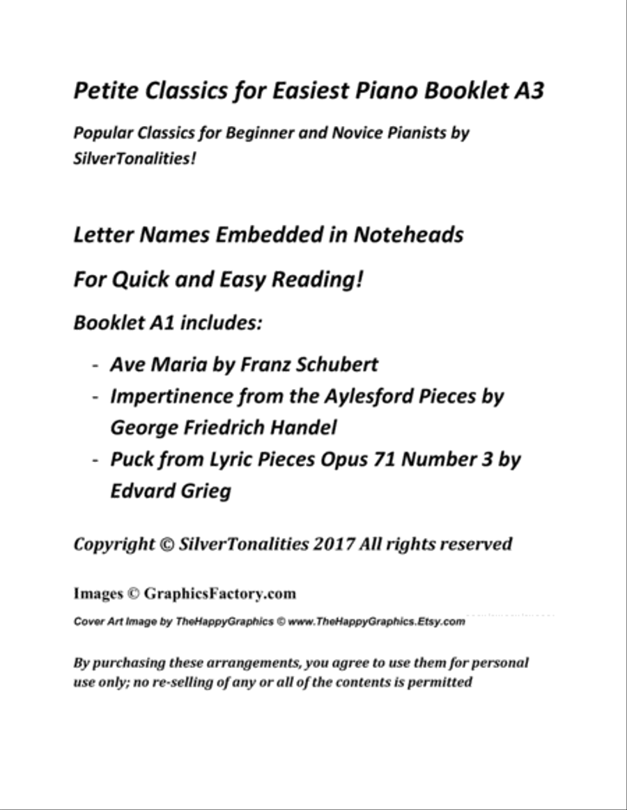 Petite Classics for Easiest Piano Booklet A3 Easy Piano scores gallery preview page 2