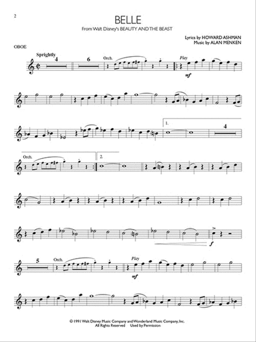 Disney Movie Hits for Oboe Oboe scores gallery preview page 3