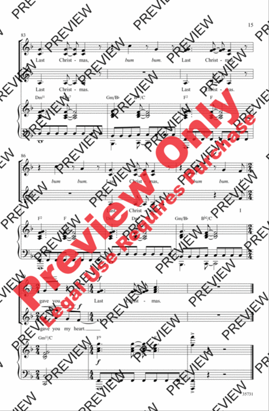 Last Christmas Women's Choir scores gallery preview page 15
