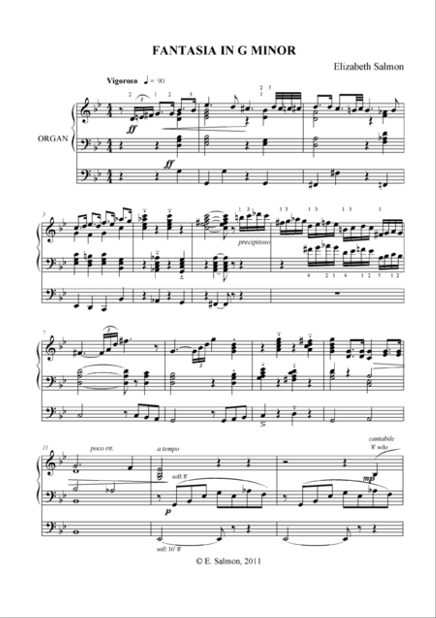 Fantasia in G minor Organ Solo scores gallery preview page 1
