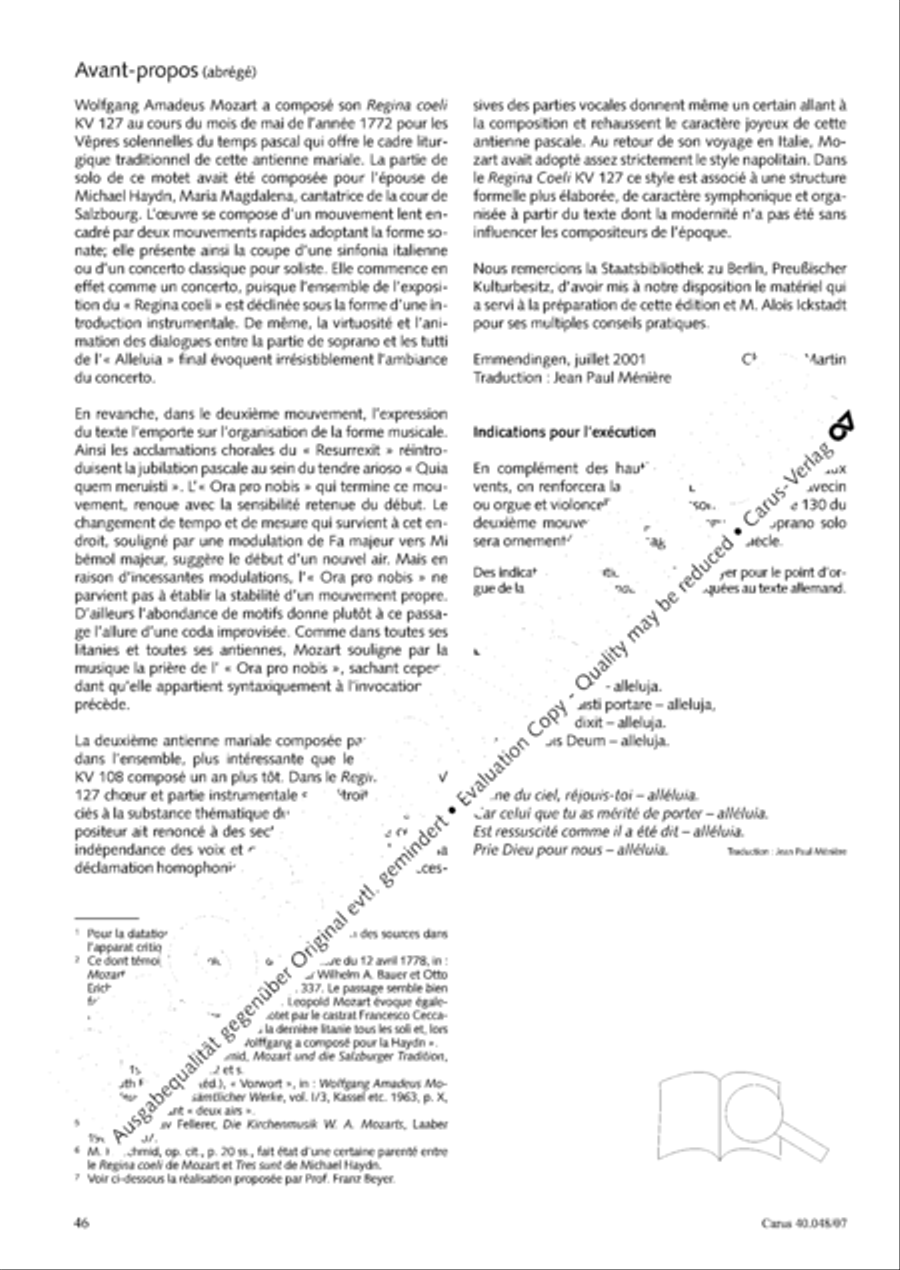 Regina coeli in B-Flat Major, K. 127 image number null