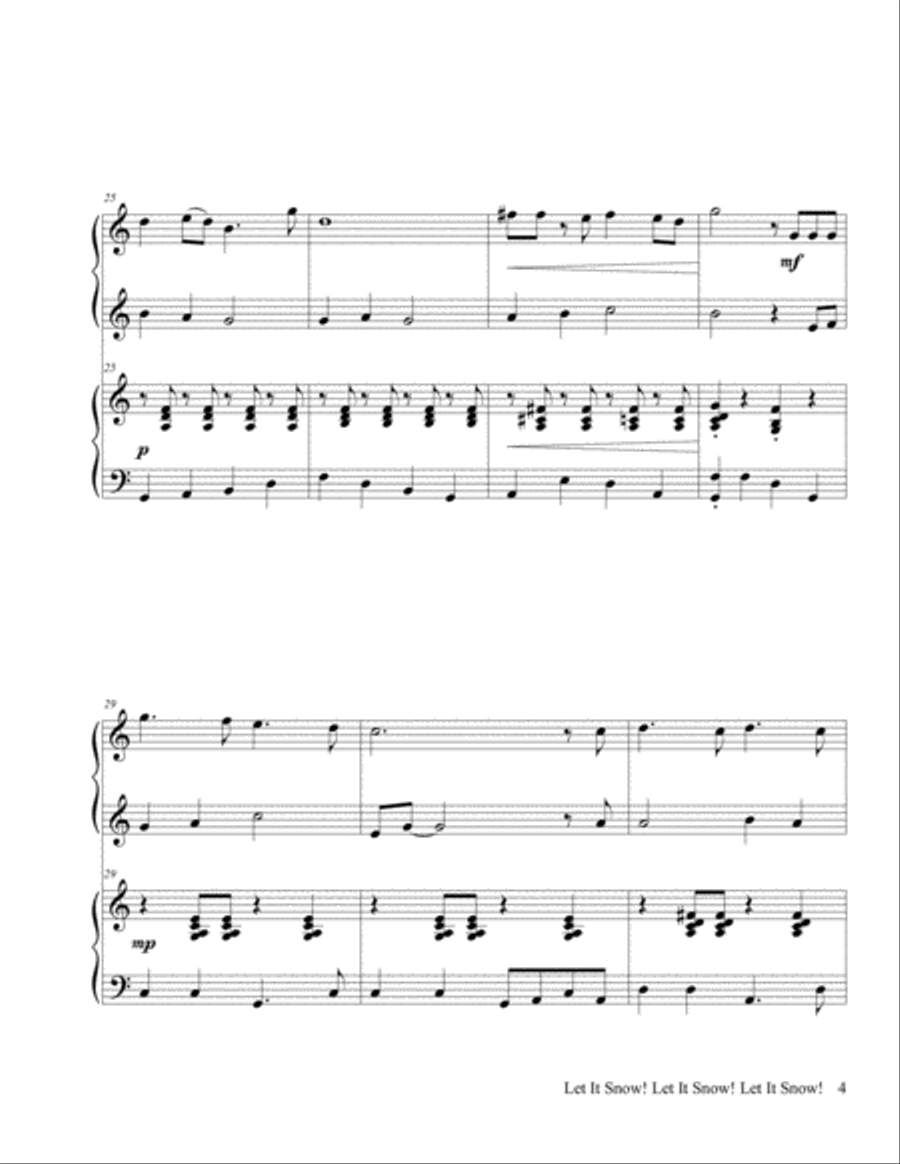 Let It Snow! Let It Snow! Let It Snow! Piano scores gallery preview page 5