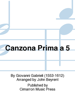 Book cover for Canzona Prima a 5