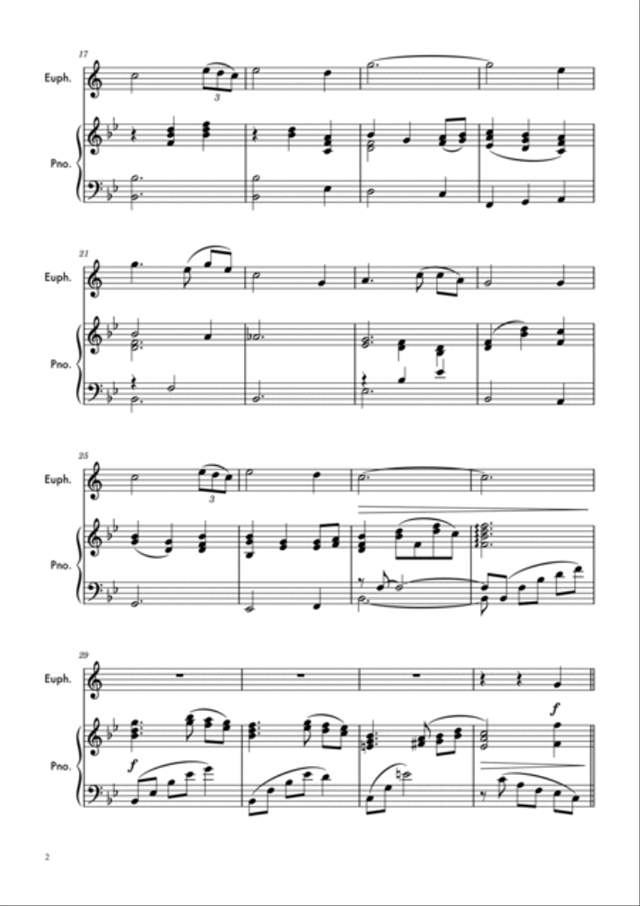 Amazing Grace - Euphonium/Baritone (treble clef) Baritone Horn TC scores gallery preview page 2
