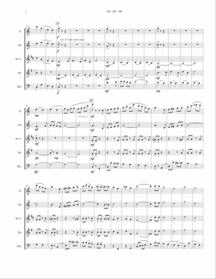 Do-Re-Mi Woodwind Quintet scores gallery preview page 3