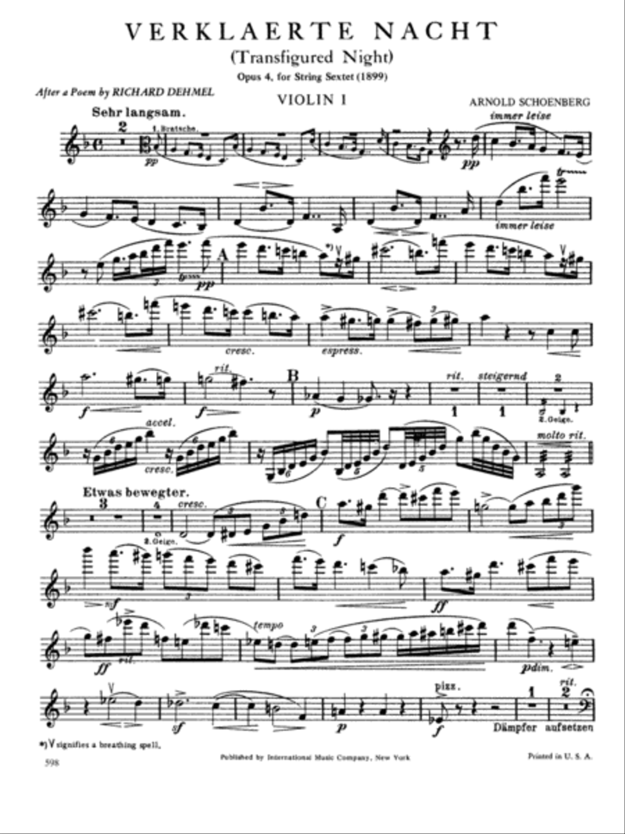 Sextet, Opus 4 Verklarte Nacht (Transfigured Night) Cello scores gallery preview page 2