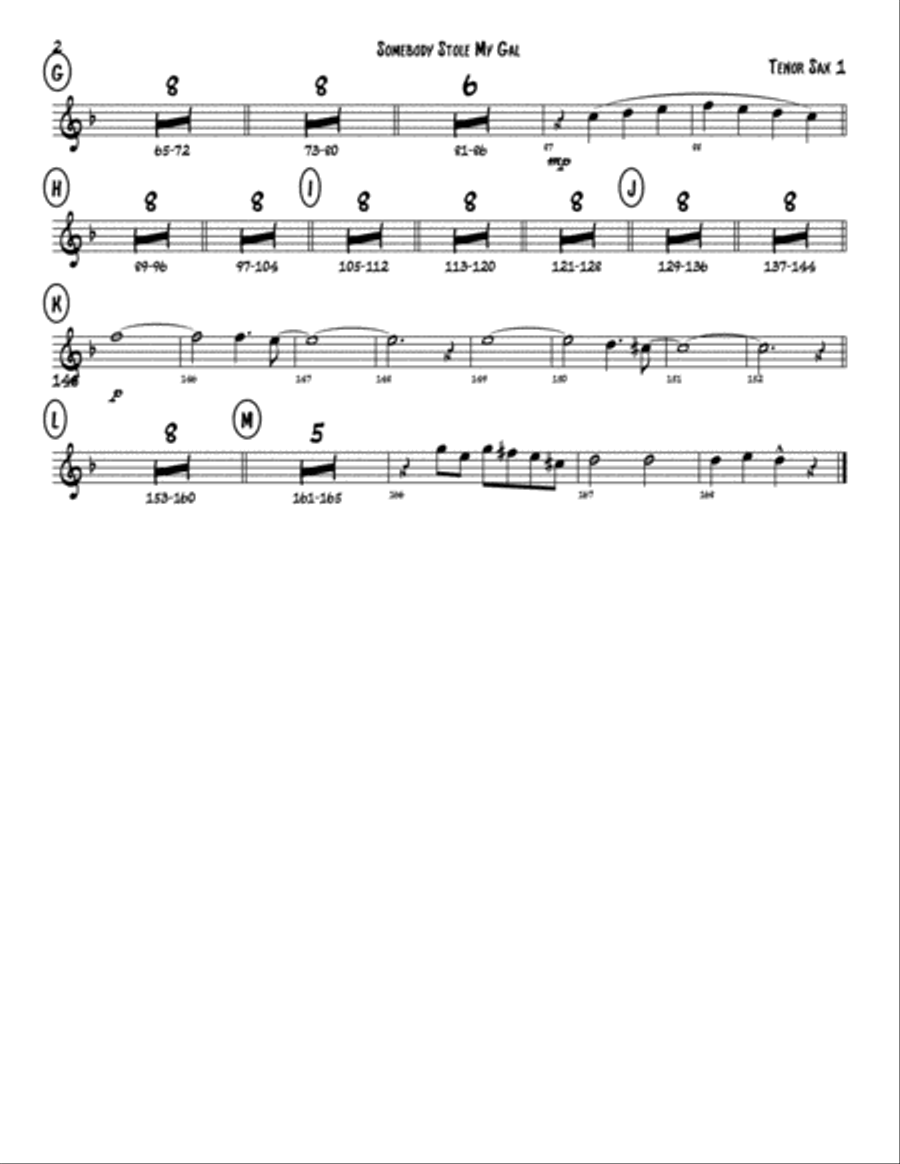 Somebody Stole My Gal - All Parts Jazz Ensemble scores gallery preview page 6