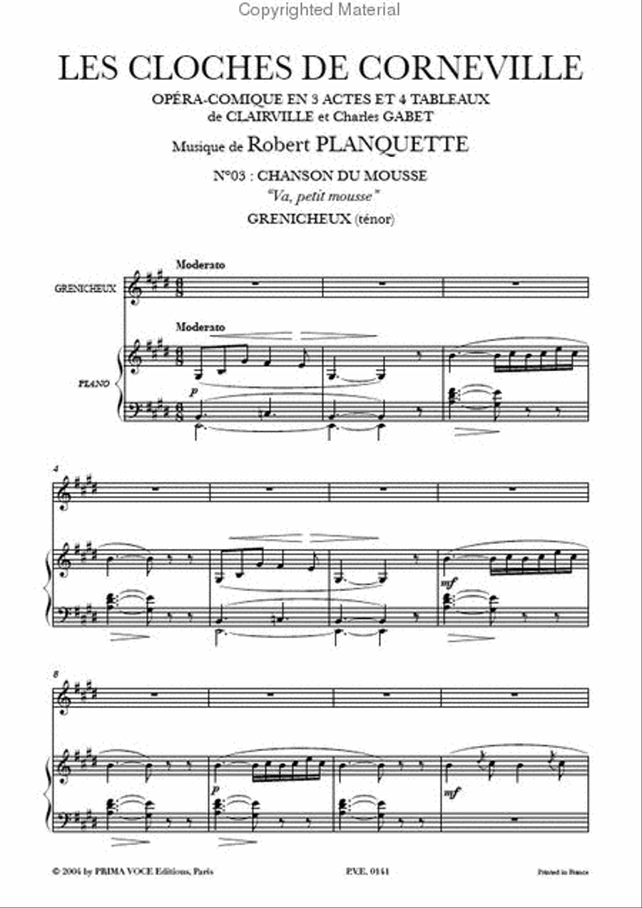 Va, petit mousse from Les Cloches de Corneville Tenor Voice scores gallery preview page 2
