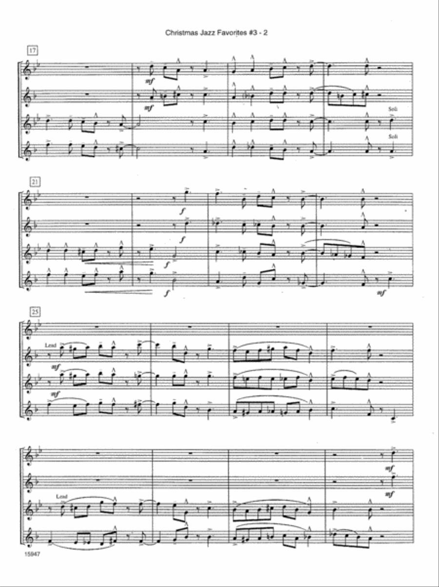 Christmas Jazz Favorites #3 Saxophone Quartet scores gallery preview page 3
