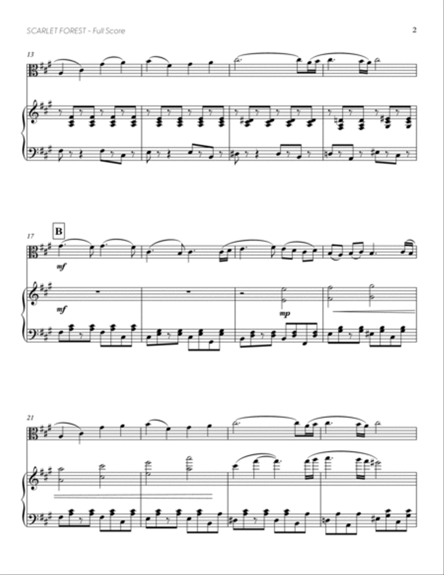 Scarlet Forest (from DELTARUNE) (for Solo Viola with Piano Accompaniment) Piano Accompaniment scores gallery preview page 3