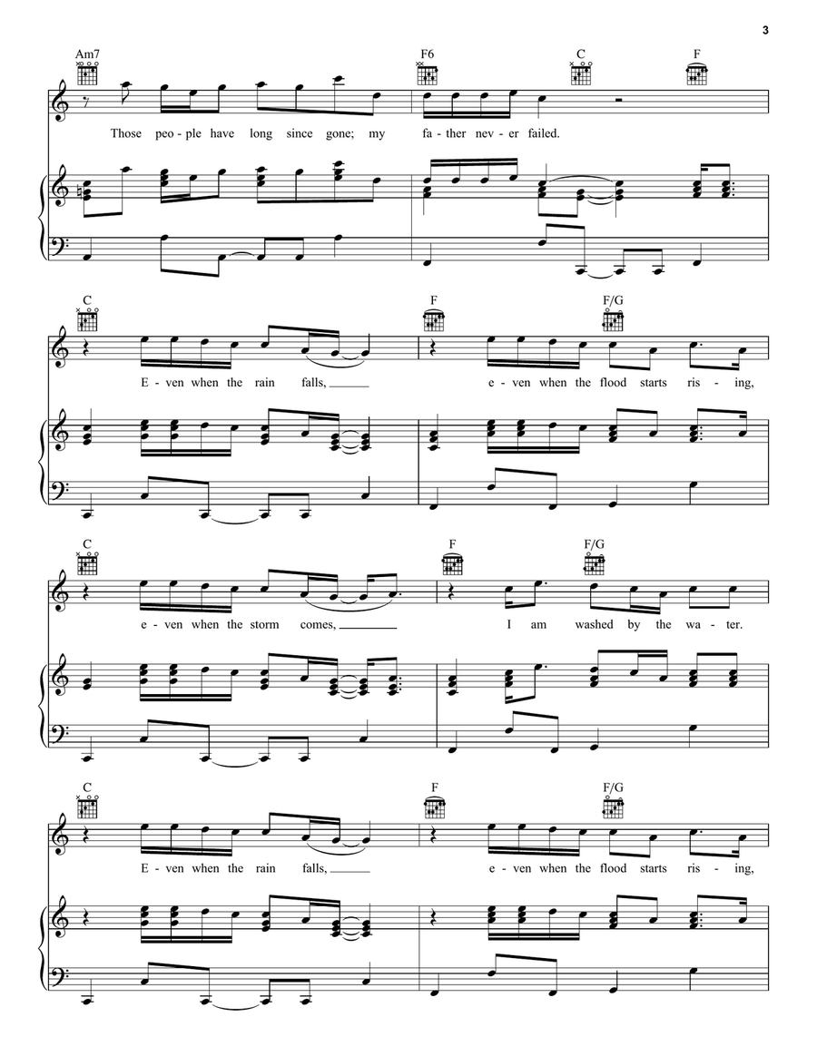 Washed By The Water Guitar scores gallery preview page 3