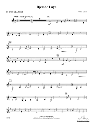 Djembe Laya: B-flat Bass Clarinet